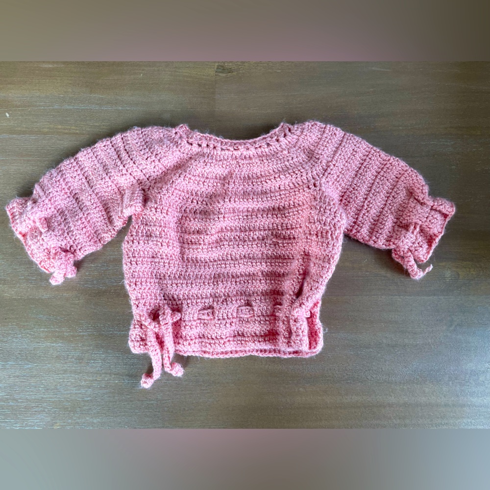 Handmade Knitted Soft Sweater in Light Pink 1-2YR